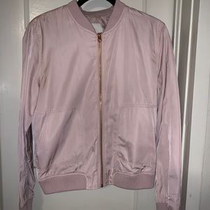 Light pink bomber  with rose zipper anthropologie